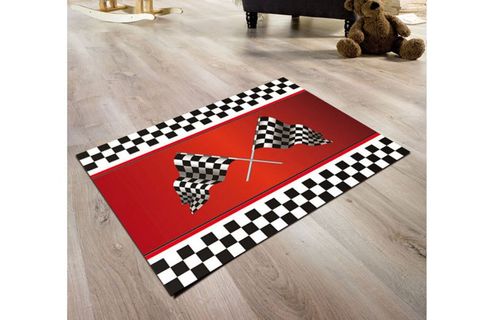 BAYRAKLI KIRMIZI RACE ERKEK ÇOCUK HALI 133X190