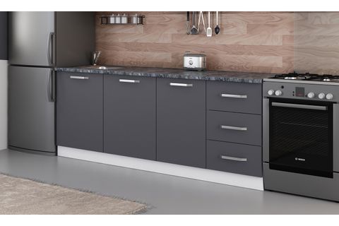 MİNAR 220 CM MUTFAK DOLABI BEYAZ ANTRASİT 220-A1-ALT MODÜL