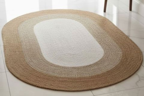 FLOW OVAL HALI, BEYAZ NATURAL, 90X150 CM