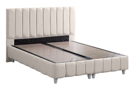 NARVA BAZA BAŞLIK VE REAL PEDLİ YATAK SETİ, KREM, 100X200