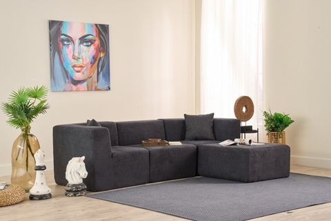 RAKS SERİSİ MODULER FULL SÜNGER KÖŞE KOLTUK, SAĞ VE SOL, ANTRASİT