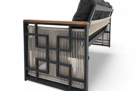 PUSULA METAL ÜÇLÜ OTURMA GRUBU, CAPPUCİNO