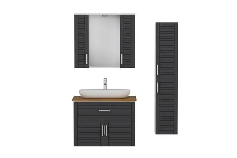 VERA BANYO DOLABI 22, BEYAZ ANTRASİT, 100 CM