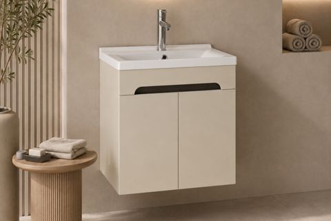 LODE IRMA KUMTAŞI 60 CM SERAMİK LAVABOLU ALT BANYO DOLABI