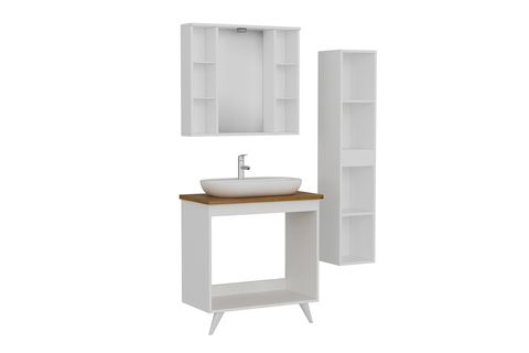 NİKA BANYO DOLABI AY2K101, BEYAZ, 85 CM