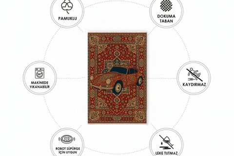 BORDO CAR DOKUMA TABAN HALI, 498 YNG, 80X200 CM