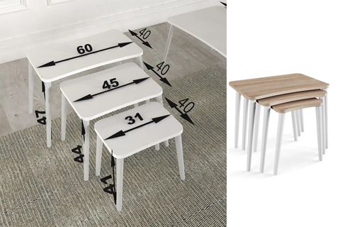 ALGAN ZİGON SEHPA, CEVİZ, ÜÇLÜ