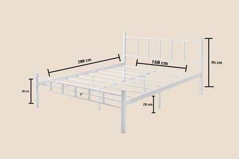EVGER METAL KARYOLA, K90, BEYAZ, 160X200