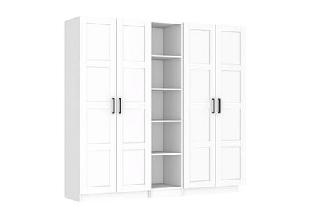 DEKOREX GARDIROP, BEYAZ, 4 KAPAKLI, MNT511