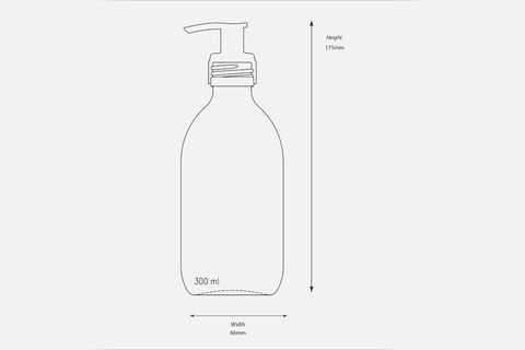 TRİCHİ DESİGN 300ML AMBER CAM SIVI SABUNLUK PP ETİKETLİ BEŞLİ SET