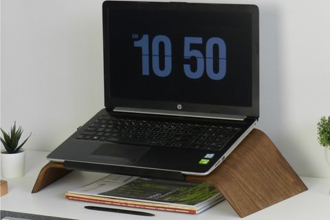 DOĞAL AĞAÇ LAPTOP MASA STANDI VE YÜKSELTİCİ NOTEBOOK TUTUCU, CEVİZ
