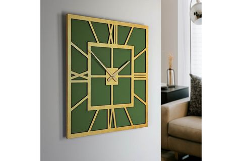 BÜYÜK BOY KARE DEKORATİF DUVAR SAATİ