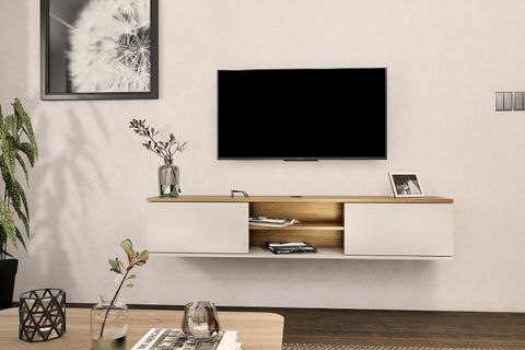 LUJIA DUVARA MONTE TV ÜNİTESİ, SAFİRMEŞE BEYAZ