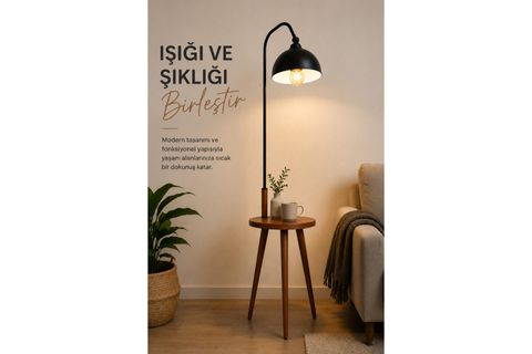DEMET SEHBALI AHŞAP LAMBADER CEVİZ RETRO 3 BAŞLIKLI