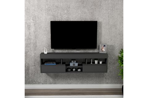 ARNETTİ LİSA RAFLI TV SEHPASI, ANTRASİT
