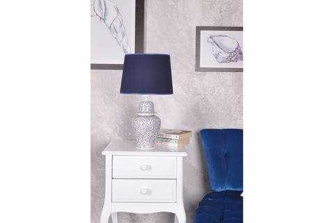 QDEC BLEU BLANC ŞAH VAZO ABAJUR, HALİÇ, MAVİ