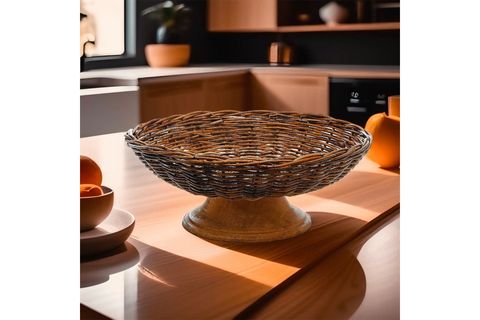 AYAKLI BÜYÜK DEKORATİF KASE, AHŞAP