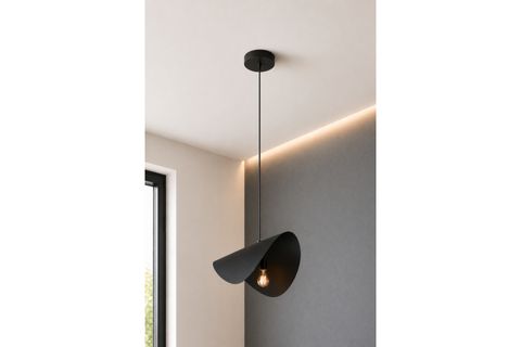 VELARİS TEKLİ SARKIT AVİZE, SİYAH METAL