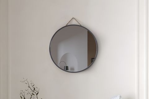 MİRORA YUVARLAK DEKORATİF DUVAR AYNASI, ANTRASİT, 60 CM