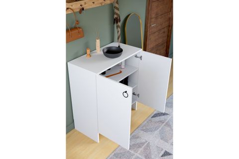 KABİ İKİ KAPAKLI ÇOK AMAÇLI DOLAP, BEYAZ