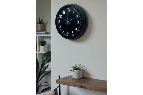 PURE DARK BLACK METAL DUVAR SAATİ 40 CM