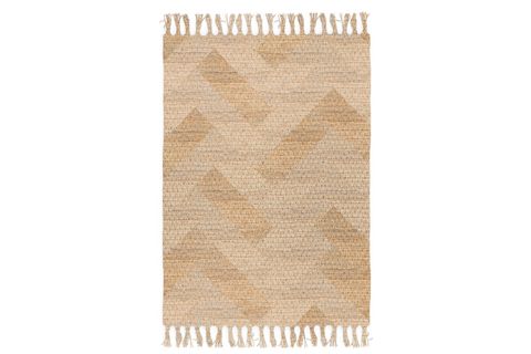 GARDENYA JÜT KİLİM, ZİGZAGLI, KAHVERENGİ, 80X150