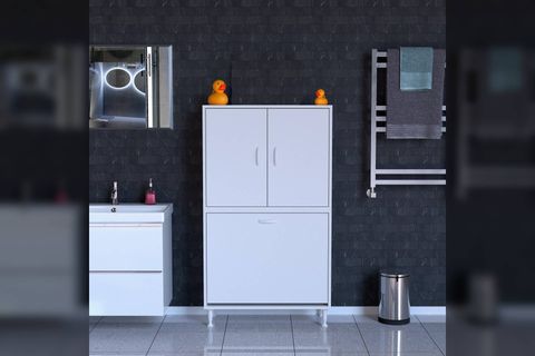 İLKİM ALT MODÜL SEPET ÜST MODÜL KAPAKLI BANYO DOLABI, 75 CM