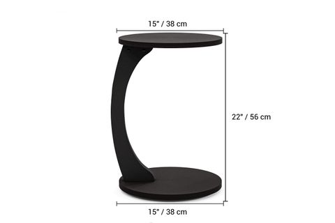 CLEO TEKERLEKLİ C SEHPA TEKERLEKLİ YAN SEHPA, SİYAH