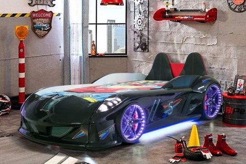 Jaguar Arabalı Yatak Kırmızı Koltuklu