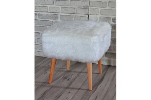 PRAGA KARE PUF BEYAZ PELUŞ