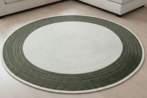 AURA YUVARLAK HALI, BEYAZ YEŞİL, 100 CM