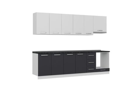 MİNAR ECE 280 CM MUTFAK DOLABI BEYAZ ANTRASİT 280-A11