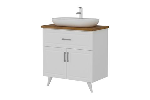 SANYA BANYO ALT DOLABI, BEYAZİ 85CM
