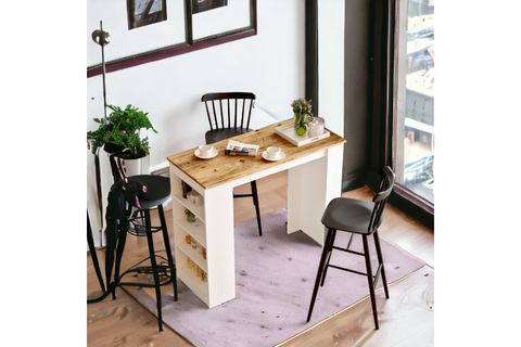 ROBİN HOME THALES BAR MASASI ÇAM BEYAZ, 120X51