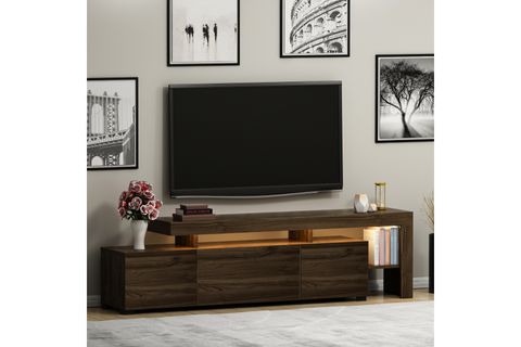 BELİZ LED IŞIKLI TV SEHPASI, CEVİZ