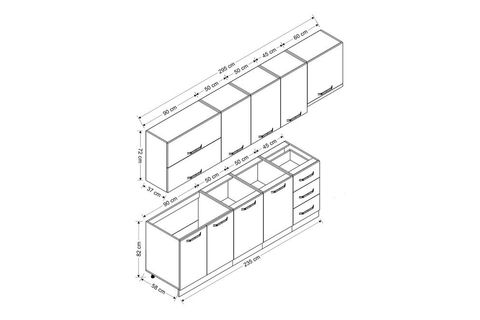 MİNAR FELİX 295 CM MUTFAK DOLABI BEYAZ 295-B7