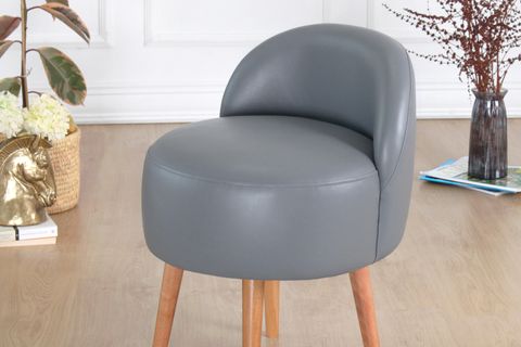 BURKS DERİ PUF, GRİ