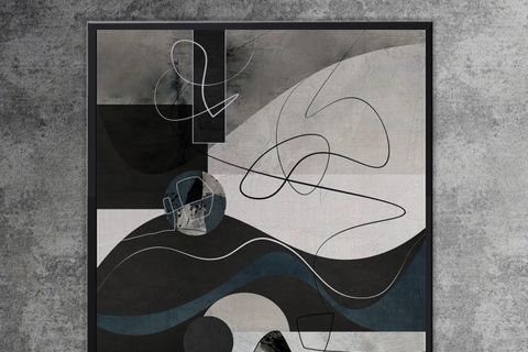 AHŞAP TRAVERTEN DOKULU SOYUT RESIM TABLO, 60X90, 15