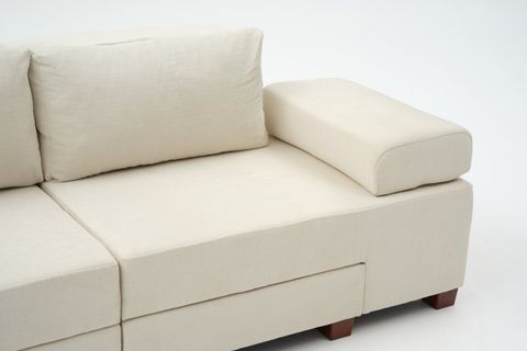 PERENNA YATAKLI ÜÇLÜ KOLTUK, ŞÖNİL, KREM