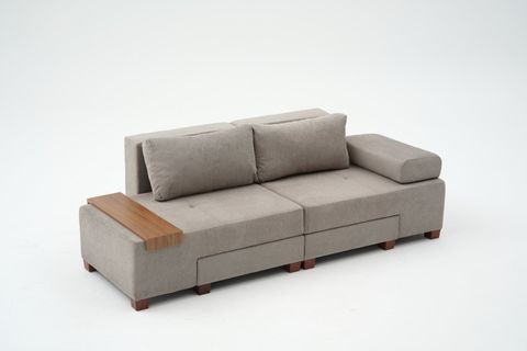 PERENNA YATAKLI ÜÇLÜ KOLTUK, ŞÖNİL, GRİ