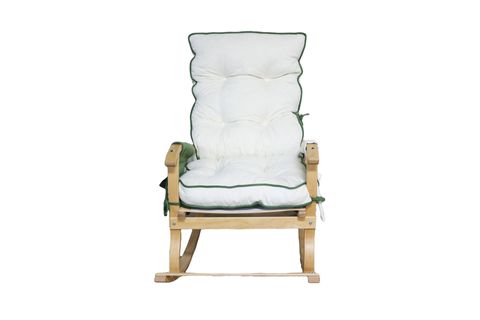 MOSSO AHŞAP ÇİFT MİNDERLİ SALLANAN SANDALYE, YEŞİL KREM