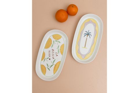 THE MİA ITALİAN SUMMER OVAL SERVİS TABAĞI 2Lİ 29 CM