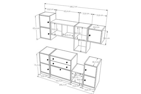 BK ÇOK AMAÇLI DOLAP, 7 KAPAK 2 ÇEKMECELİ, KBR