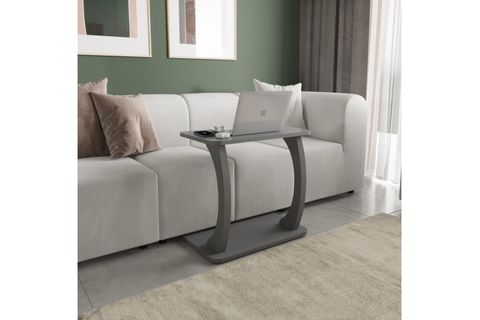 HULK TEKERLEKLİ GENİŞ YAN SEHPA, ANTRASİT