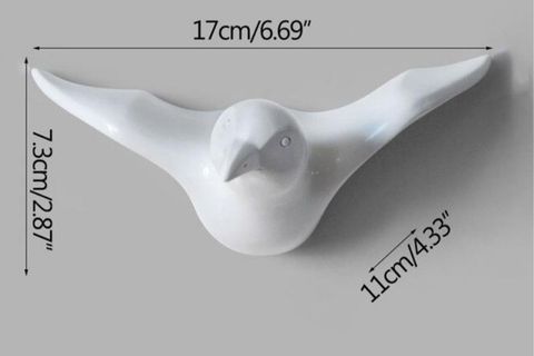 KUŞ DUVAR DEKORU ASKILIK, BEYAZ