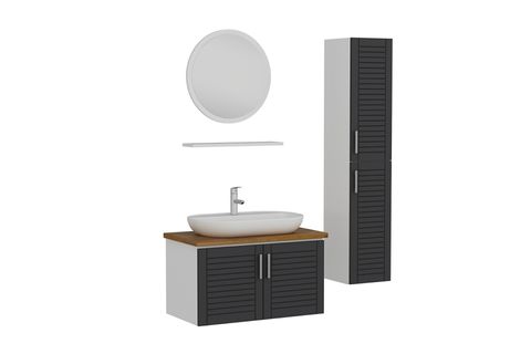 VERA BANYO DOLABI AS2K64, BEYAZ ANTRASİT, 85CM