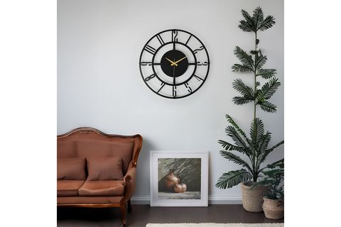 BUNNELA METAL SİYAH DUVAR SAATİ, 50X50 CM