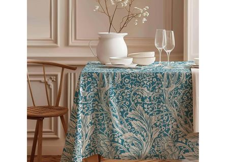 MAVİ BAHAR PAMUK MASA ÖRTÜSÜ, 100X100 CM