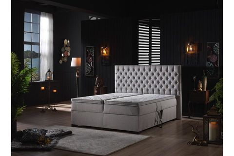 UNİMET LEİLA HAREKETLİ SANDIKLI BAZA BAŞLIK VE YATAK SETİ, GRİ, 200X200