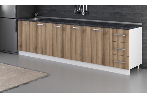 MİNAR 290 CM MUTFAK DOLABI BEYAZ DORE 290-D2-ALT MODÜL